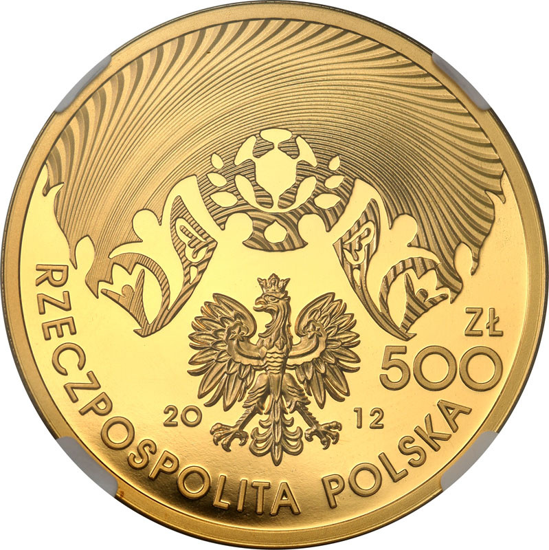 III RP. 500 złotych 2012 UEFA EURO Polska-Ukraina (2 oz.) NGC PF69 ULTRA CAMEO (2 MAX)